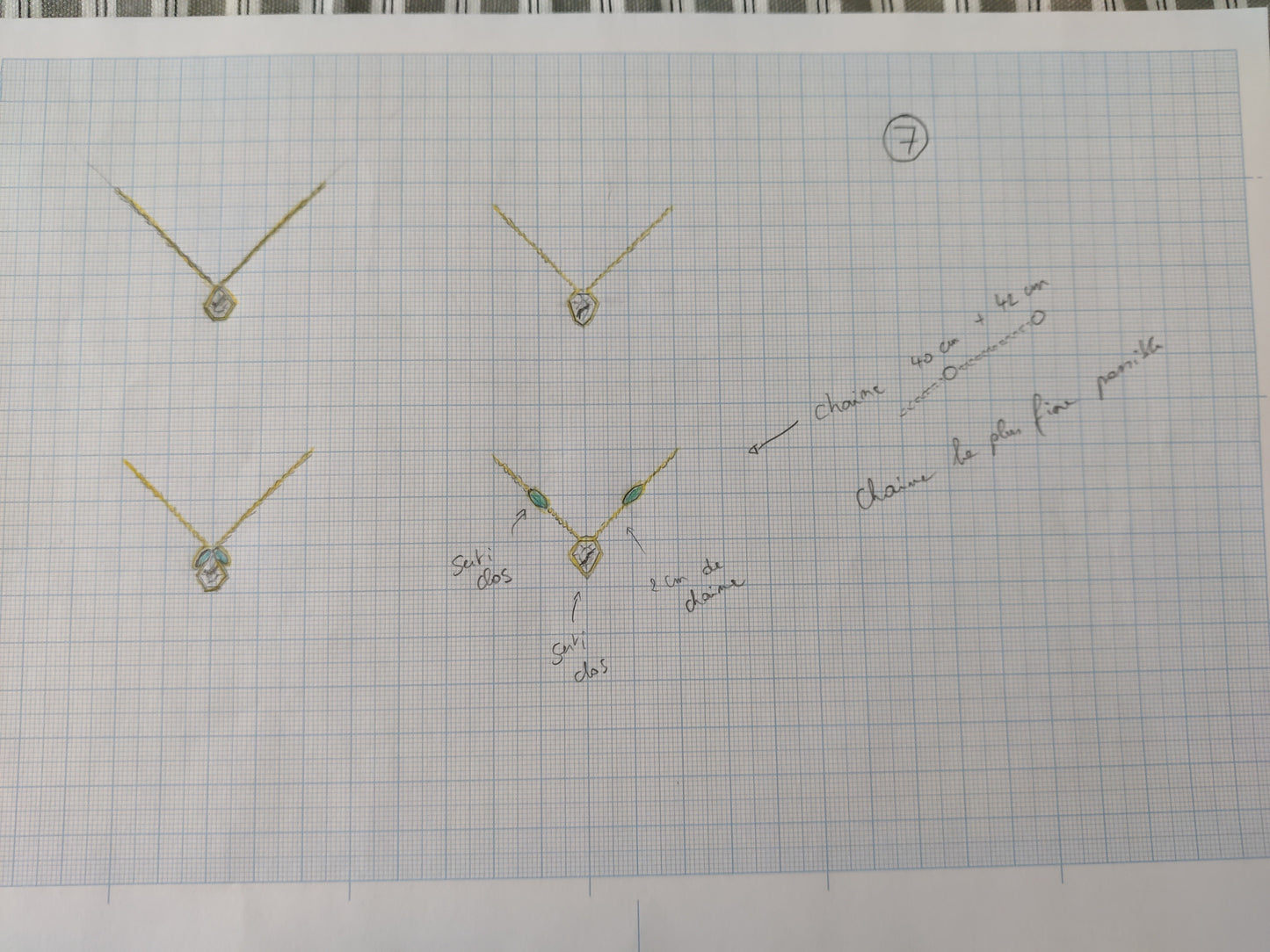 Collier or jaune diamant salt and pepper et tourmalines marquises
